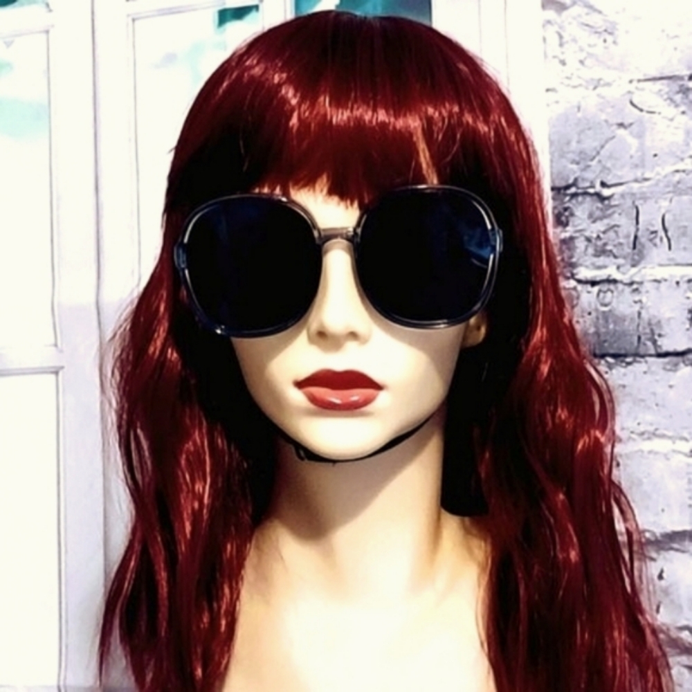 RETRO OVERSIZED HOT MESS AUNT LIGHT GRAY FRAMED WOMEN'S FASHION SUNGLASSES